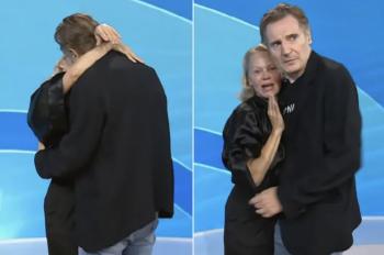 'The Farewell' Liam Neeson and Pamela Anderson, a deep kiss on live television..'A lovely person ♥'