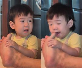 Lee Eun-hyung ♥ Kang Jae-joon, his side bit his father's foot instead..I feel sorry for Hyunjo