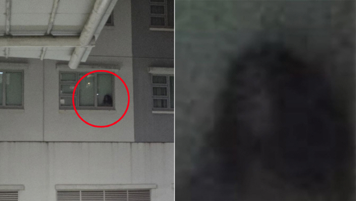 Chilling to witness the shape of brushing your hair by the window...A ghost from a legend?
