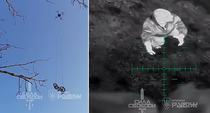 Delivering Electric Bicycles by Drone...Injured Ukrainian Soldier Dramatic Escape