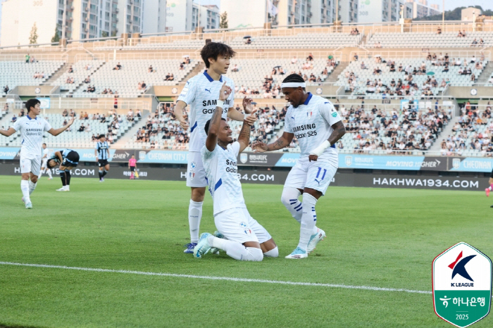  The lower team fought back one after another. Seongnam Wins 32 Thrilled Over Bucheon...Leading Incheon, 3 consecutive wins, stops, and second-place Suwon succeeds in pursuit