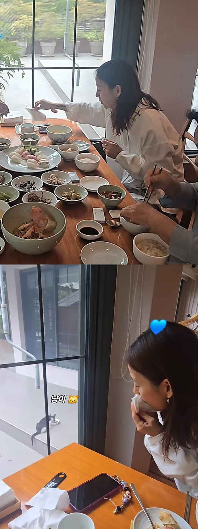 6 billion Lee Hyo-ri, weekend meal with her parents..a handsome nephew and a bright smile