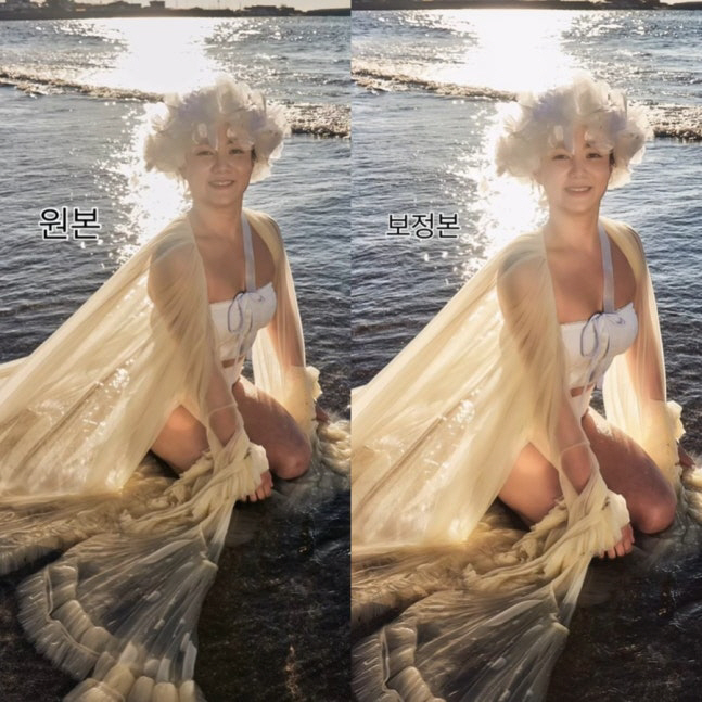 Excessive correction no..You have nothing to touch because you're so pretty…Park Na-rae's best friend confronts the controversy over the correction of the wedding pictorial