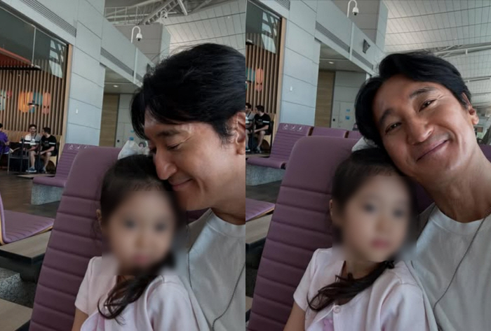  'First time traveling alone' Shin Hyun-joon takes a friendly selfie with his daughter Min-seo, 'Real dad smile.'