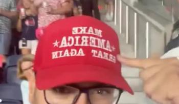 Trump Iconic Maga Hat Football Ground Out, Why?
