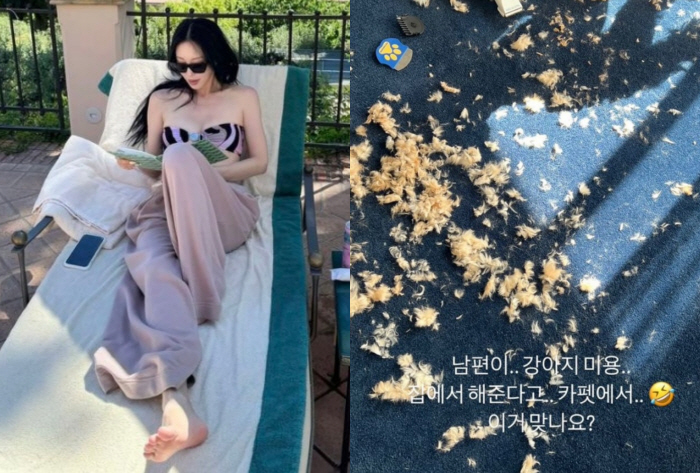 'Is this your hair on the carpet?' Han Ye-seul is embarrassed by '♥Ryu Sung-jae's dog hairy beauty