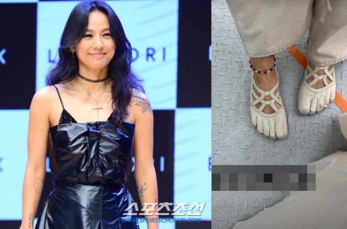 Lee Sang-soon ♥ Lee Hyo-ri wore toe shoes again. Another Hyori look