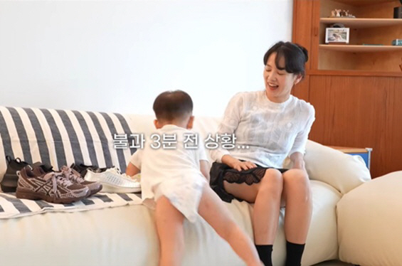 Kim Moo-yeol ♥ Yoon Seung-ah, I'm embarrassed by my son's intrusion while filming..Get your head out of the living room
