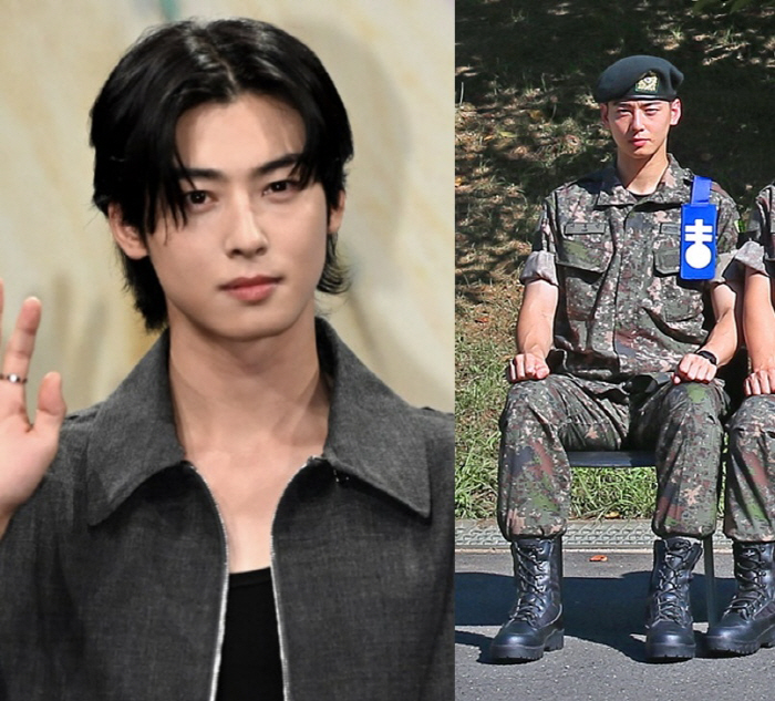 Cha Eun-woo, who joined the military, first update at the training center..a handsome trainee with military discipline
