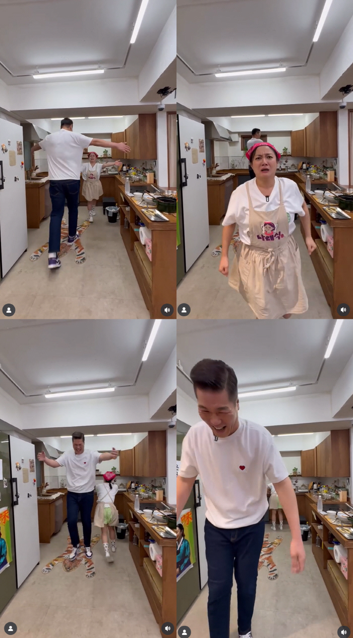 148cm Park Na-rae ran to Seo Jang-hoon and hugged him..59cm difference in height, hugging passing, laughing