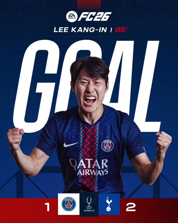 Crazy! What a big twist? The Super Cup, which became a revival show for Lee Kang-in, and the Joker appeared, scored a mid-range shot chase goal  a penalty shootout. PSG's first ever winner