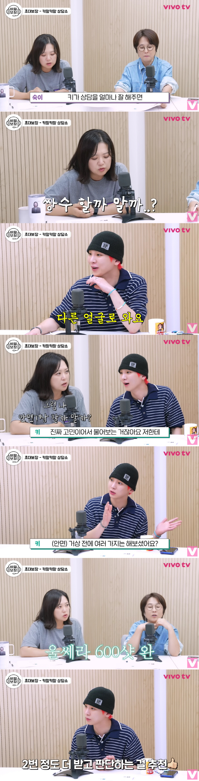 Kim Sook, Ulcera's 600-shot changed face..SHINee, get hit twice more. (Vivo TV)