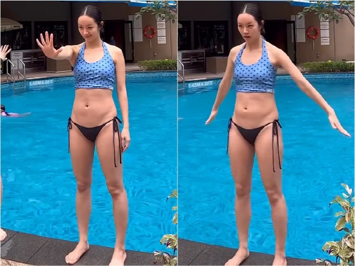Hyeri's bikini body is like a superhero...Playful pose meme is also successful