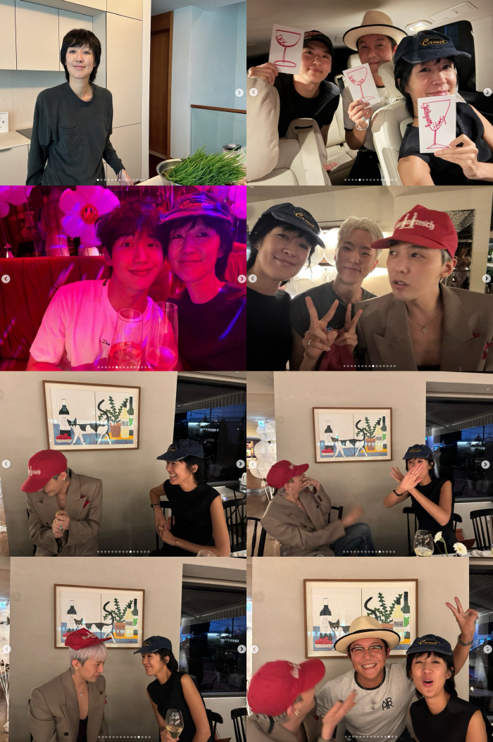 Hong Jin-kyung, after confessing to divorce..Attendance at G-Dragon's birthday party → Two shots of laughter flower are released