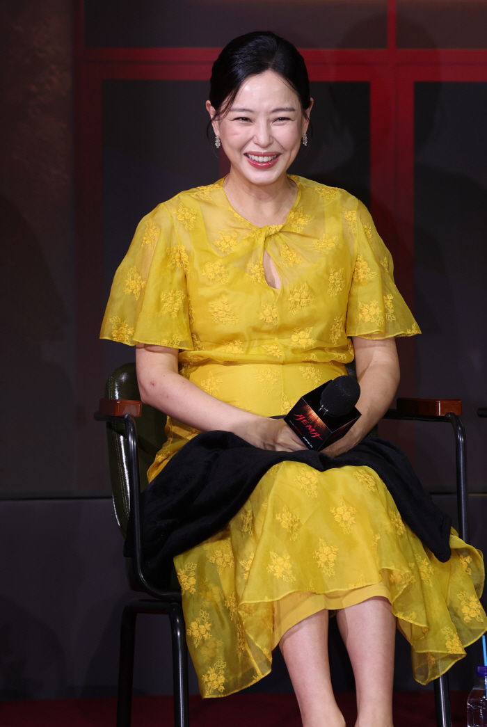 Lee Ha-nee, who attended the production presentation for 'Ama,' said, 'Scheduled next week, I'm in good condition.'