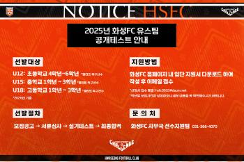 Hwaseong FC Youth Team Finds Future Protagonists Through Public Testing.