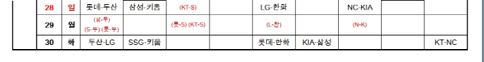  You can make an in-person plan now KBO Releases Remaining Game Schedule, Ends Regular Season on Sept. 30