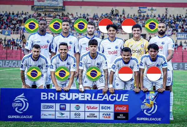 Is this the Indonesian league? Is it the Brazilian league? Bizarre lineup with 7 Brazilian players...Football colonization in progress