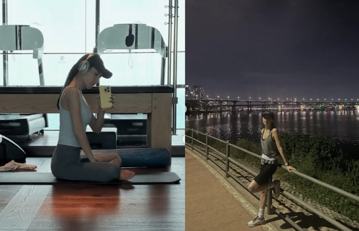 Eunjin Ahn, you said you lost so much weight that you can't recognize me..Running on the Han River in the heat today as well