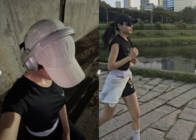  'Isn't he going to be thirsty?' Eunjin Ahn properly certified running on the Han River in a tropical night