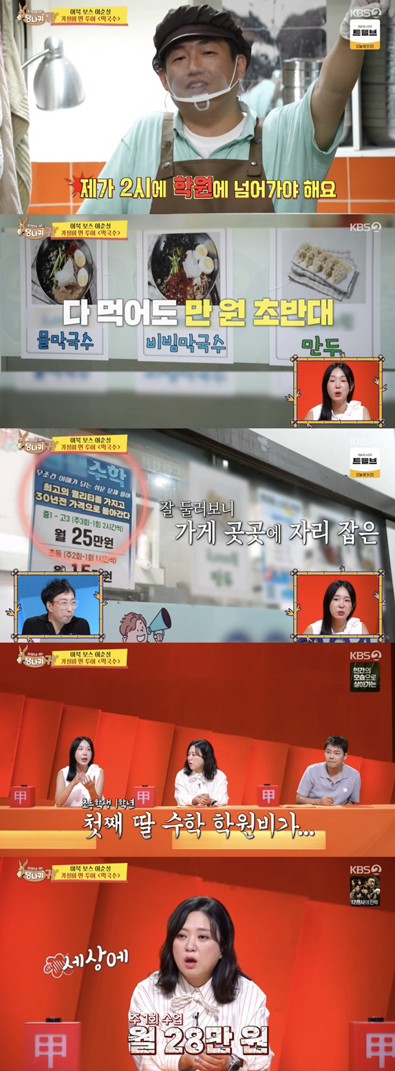 Lee Ji-hye's tuition is 12 million won, and her math academy fee is 280,000 won once a week