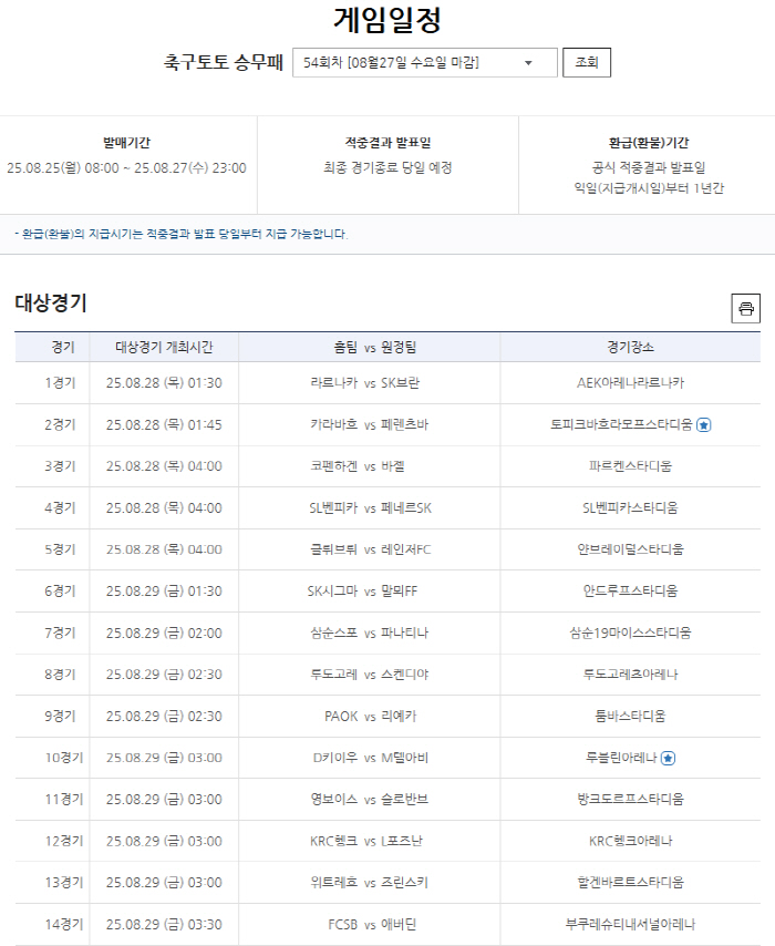 The results of the 53rd round of the Soccer Toto crew defeat were announced for the second time