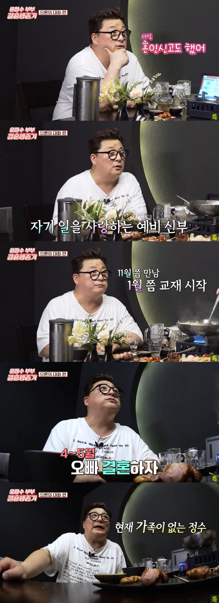 Yoon Jeong-su decides to get married in four months ♥ Wife who is 12 years younger suggests it first
