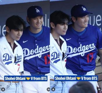 BTS V Throws First Pitch at Dodger Stadium, Meets Shohei Ohtani