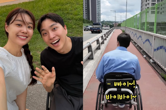 Paralyzed paraplegia, wheelchair on the way home..♥ The back of Song Ji-eun's tears