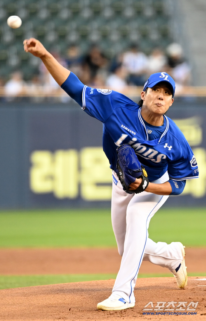  Samsung starter Won Tae-in's hard pitching