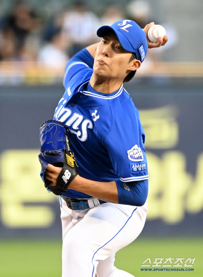  Samsung starter Won Tae-in's hard pitching