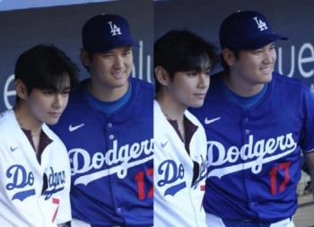  'World Star Two Shot' BTS V and Otani, Dodger Stadium Shocking Historical Meeting