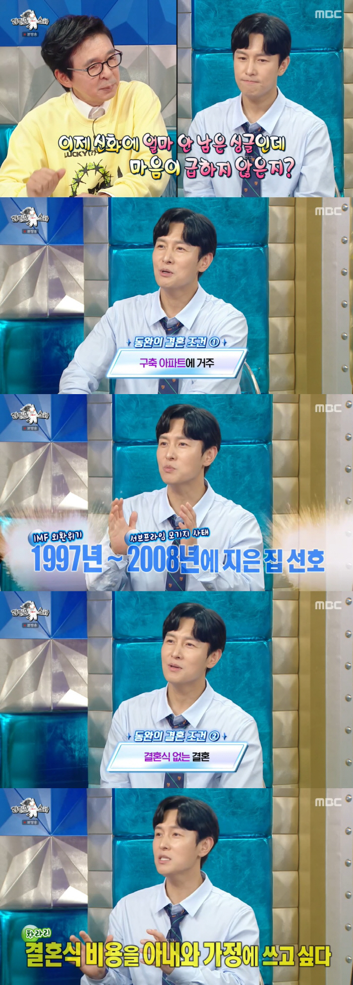 47-year-old unmarried Kim Dong-wan establishes unconventional marital conditions and should omit living in apartments and weddings (Ras)