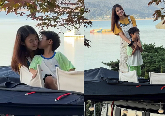 Lee Si-young, even in 7 months of pregnancy, full-term camping for her son is a little difficult, but happy