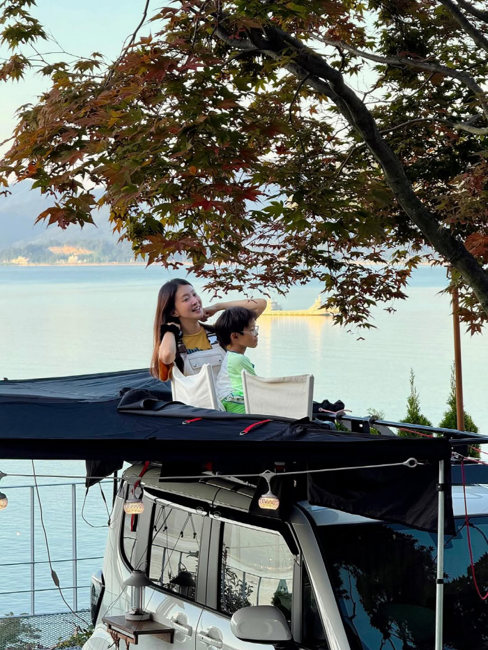 Lee Si-young, even in 7 months of pregnancy, full-term camping for her son is a little difficult, but happy