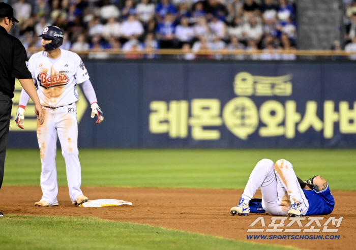  Ryu Jihyuk's dizzying moment when he gets hit by a ball in the face