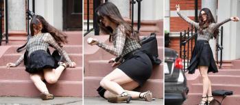 The Devil Is Prada 2 Anne Hathaway, Stranded During Filming...The relaxation of the gymnastics landing pose