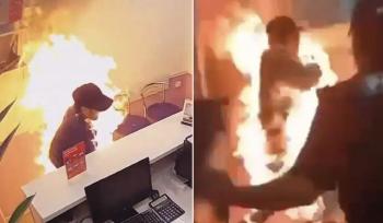 Man who couldn't get a flight ticket shocked by setting himself on fire after arguing with his wife