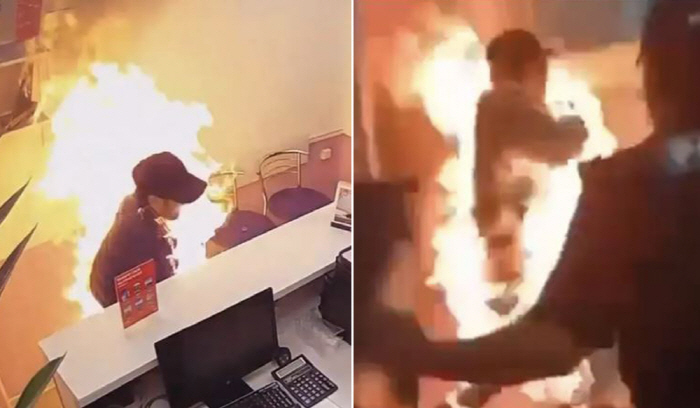 Man who couldn't get a flight ticket shocked by setting himself on fire after arguing with his wife