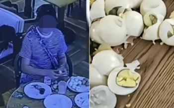 Woman who threw away dozens of hard-boiled eggs at buffet when she said she couldn't take them away