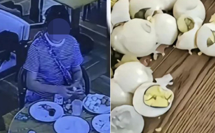 Woman who threw away dozens of hard-boiled eggs at buffet when she said she couldn't take them away