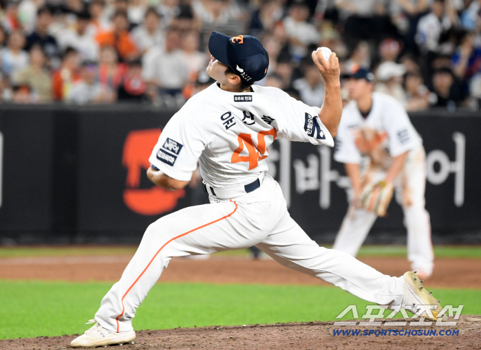 150km bang! Hanwha Reserves again...Overcoming no outs → 5 ⅓ of 3G, no runs, will strengthen the No. 1 mound