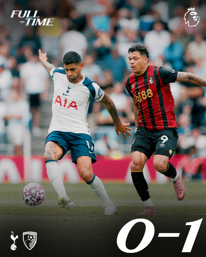  Heung-min, I think we're ruined again, one effective shot, Tottenham, booing home fans after the opening 3 games...First loss of the 01 season to Bournemouth with 17th place performance