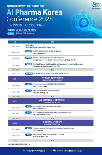 Artificial Intelligence Development of New Drugs The Korea Pharmaceutical and Bio Association will hold an AI Pharma Korea conference to celebrate the 80th anniversary of its foundation