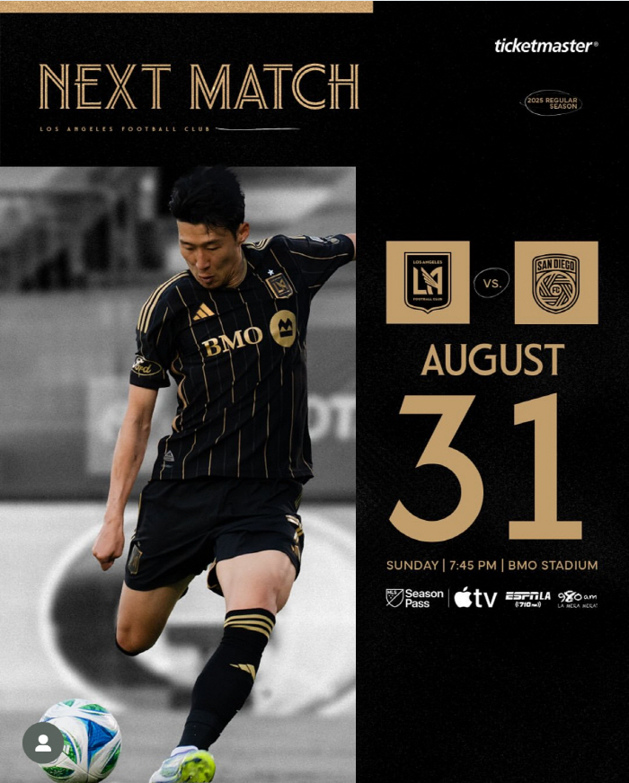 Son Heung-min will also hold a click ceremony in LA. He will start as a front-line striker before making his historic home debut and try to score goals for 2 consecutive games!