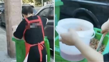 Restaurant worker controversially collects and reuses waste cooking oil from trash cans...What's the result of the investigation?