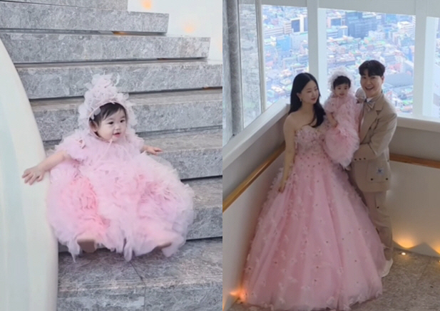 Park Soo-hong ♥ Kim Daye, a daughter's first birthday party that was born with difficulty. How grand is the only dress in the world