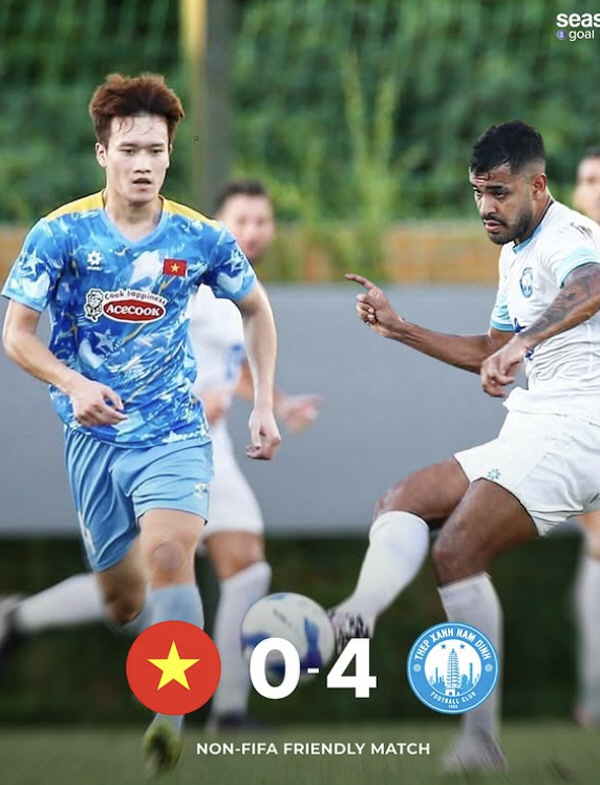 Mealma's Vietnamese team suffered a shock defeat in the warm-up match against its own league team...As it turns out, Kim Sangsik is absent due to U23 command