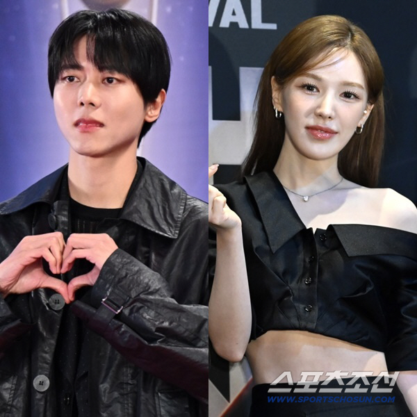 Joo Woo-jae and Wendy run around the waiting room after taking pictures of their nine-year relationship (Holmes)