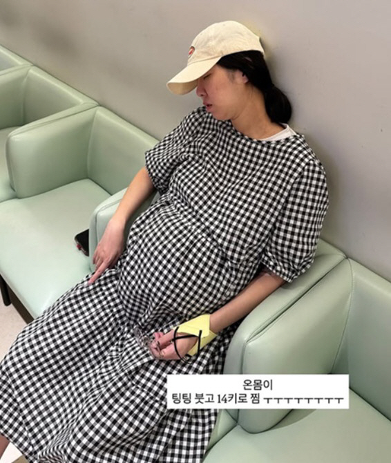 Kim Ji-hye collapsed just before giving birth to twins 14kg weight gainpregnancy risk